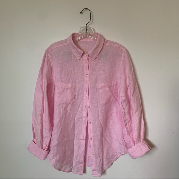 Lily Pulitzer light pink 100% linen button up blouse size S - Picture 3 of 5